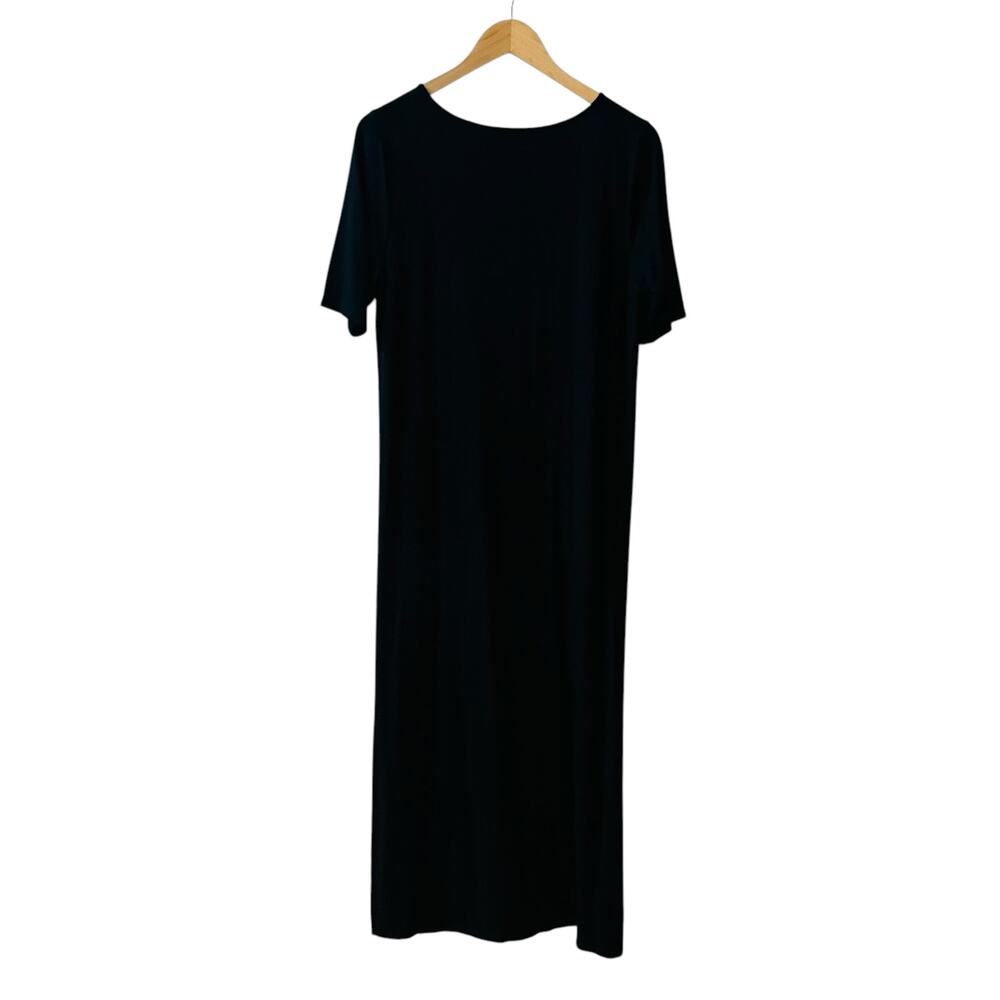 J. Jill Wearever Ponte Front Colorblock Maxi Dress Size M Medium Gray Black - Picture 3 of 8